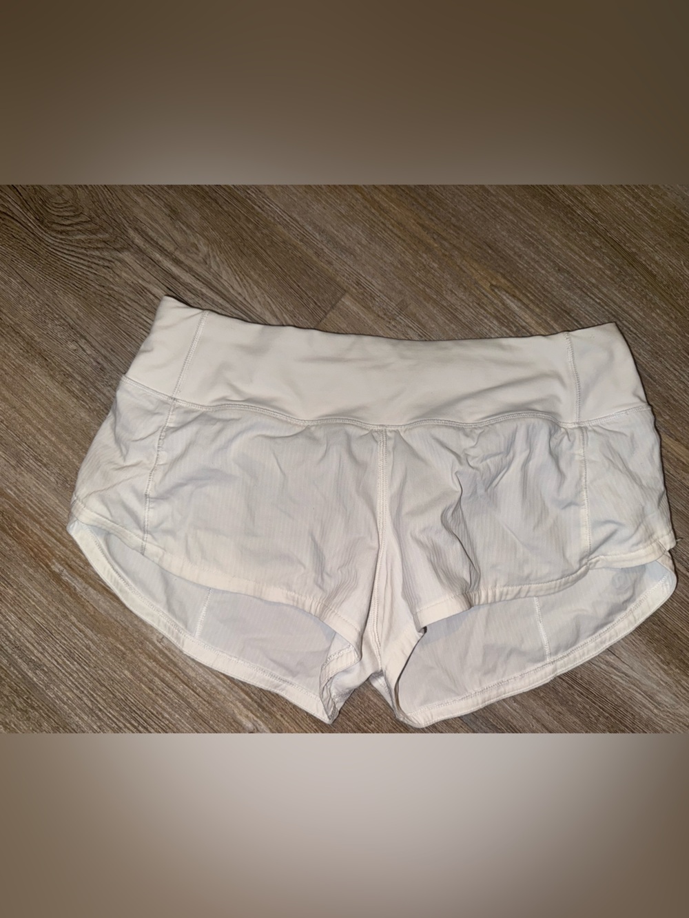 White Lululemon Speed Up Shorts
